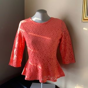 Coral Lace Blouse 👚 Size S